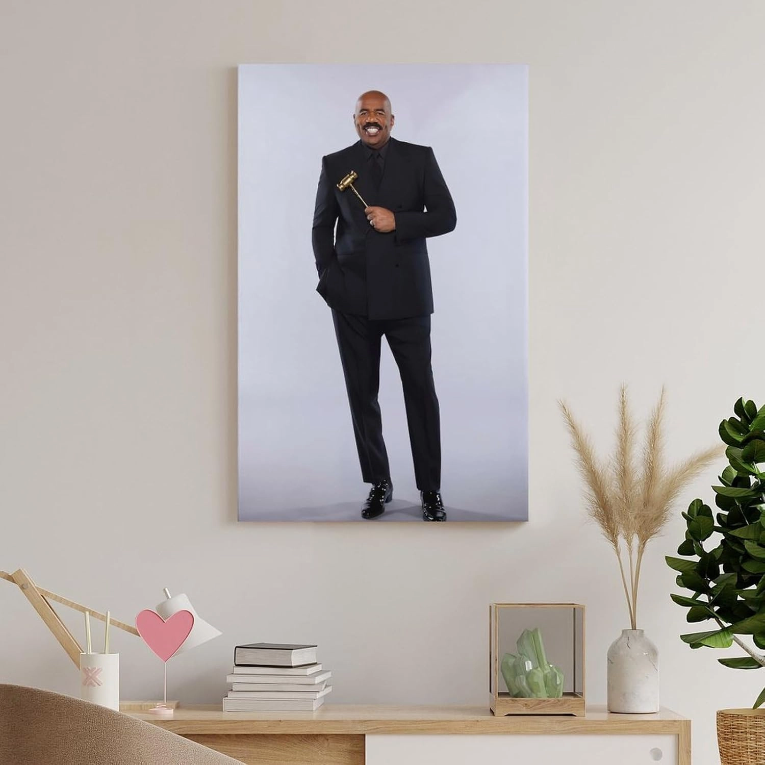 American Television Hosts Steve Harvey Poster Canvas Wall Art Posters For Room Aesthetic And Decor 2 Poster For Bedroom Bathroom Living Room Office Kitchen Decor 20x30inch(50x75cm)Unframe-style