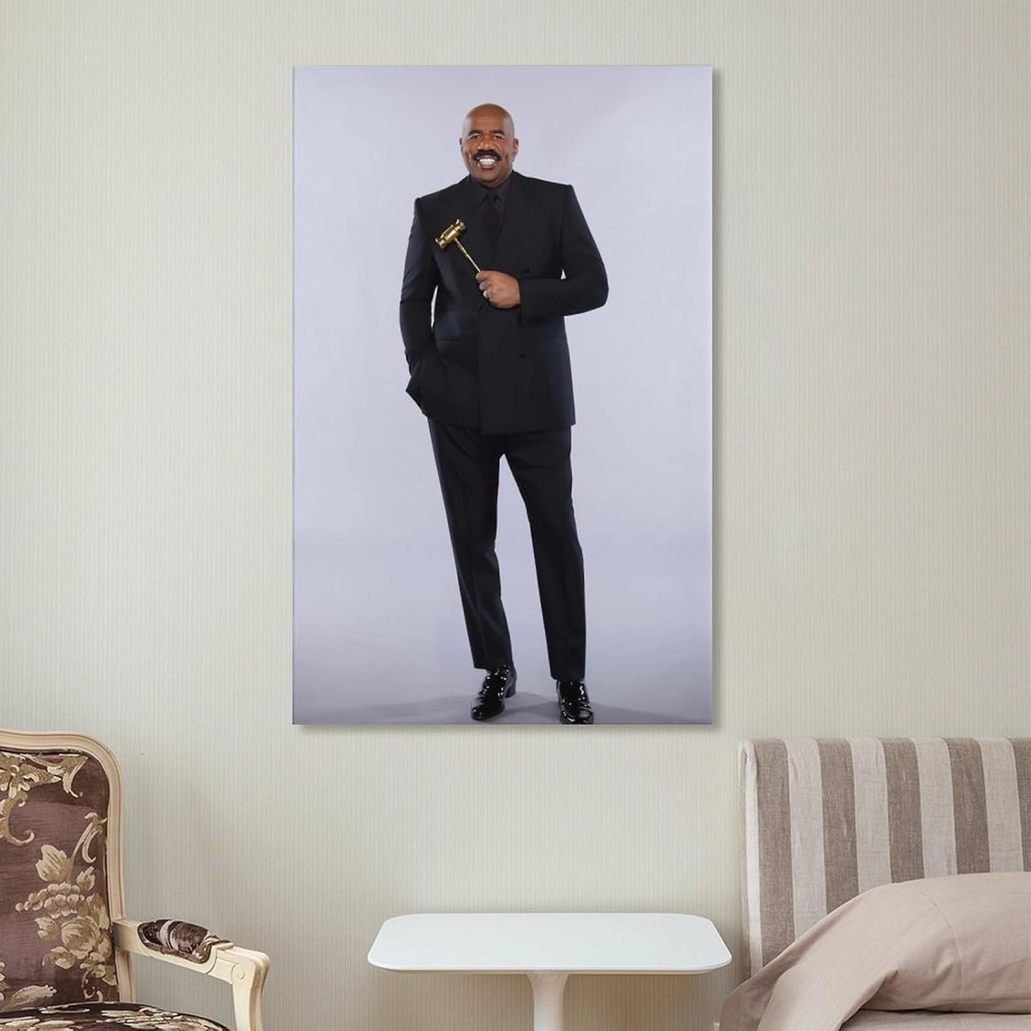 American Television Hosts Steve Harvey Poster Canvas Wall Art Posters For Room Aesthetic And Decor 2 Poster For Bedroom Bathroom Living Room Office Kitchen Decor 20x30inch(50x75cm)Unframe-style