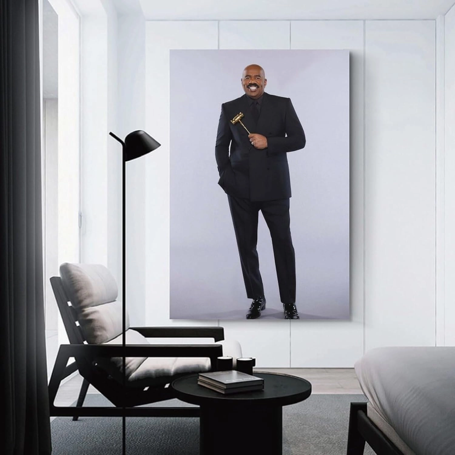 American Television Hosts Steve Harvey Poster Canvas Wall Art Posters For Room Aesthetic And Decor 2 Poster For Bedroom Bathroom Living Room Office Kitchen Decor 20x30inch(50x75cm)Unframe-style