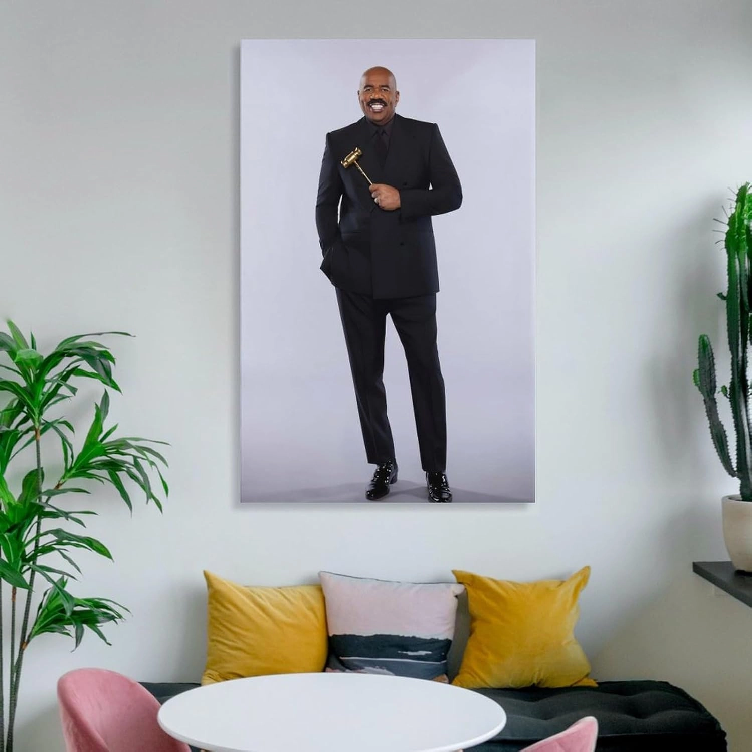 American Television Hosts Steve Harvey Poster Canvas Wall Art Posters For Room Aesthetic And Decor 2 Poster For Bedroom Bathroom Living Room Office Kitchen Decor 20x30inch(50x75cm)Unframe-style