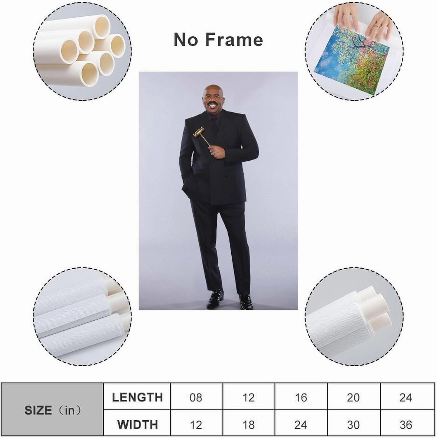 American Television Hosts Steve Harvey Poster Canvas Wall Art Posters For Room Aesthetic And Decor 2 Poster For Bedroom Bathroom Living Room Office Kitchen Decor 20x30inch(50x75cm)Unframe-style