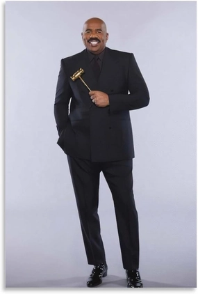 American Television Hosts Steve Harvey Poster Canvas Wall Art Posters For Room Aesthetic And Decor 2 Poster For Bedroom Bathroom Living Room Office Kitchen Decor 20x30inch(50x75cm)Unframe-style