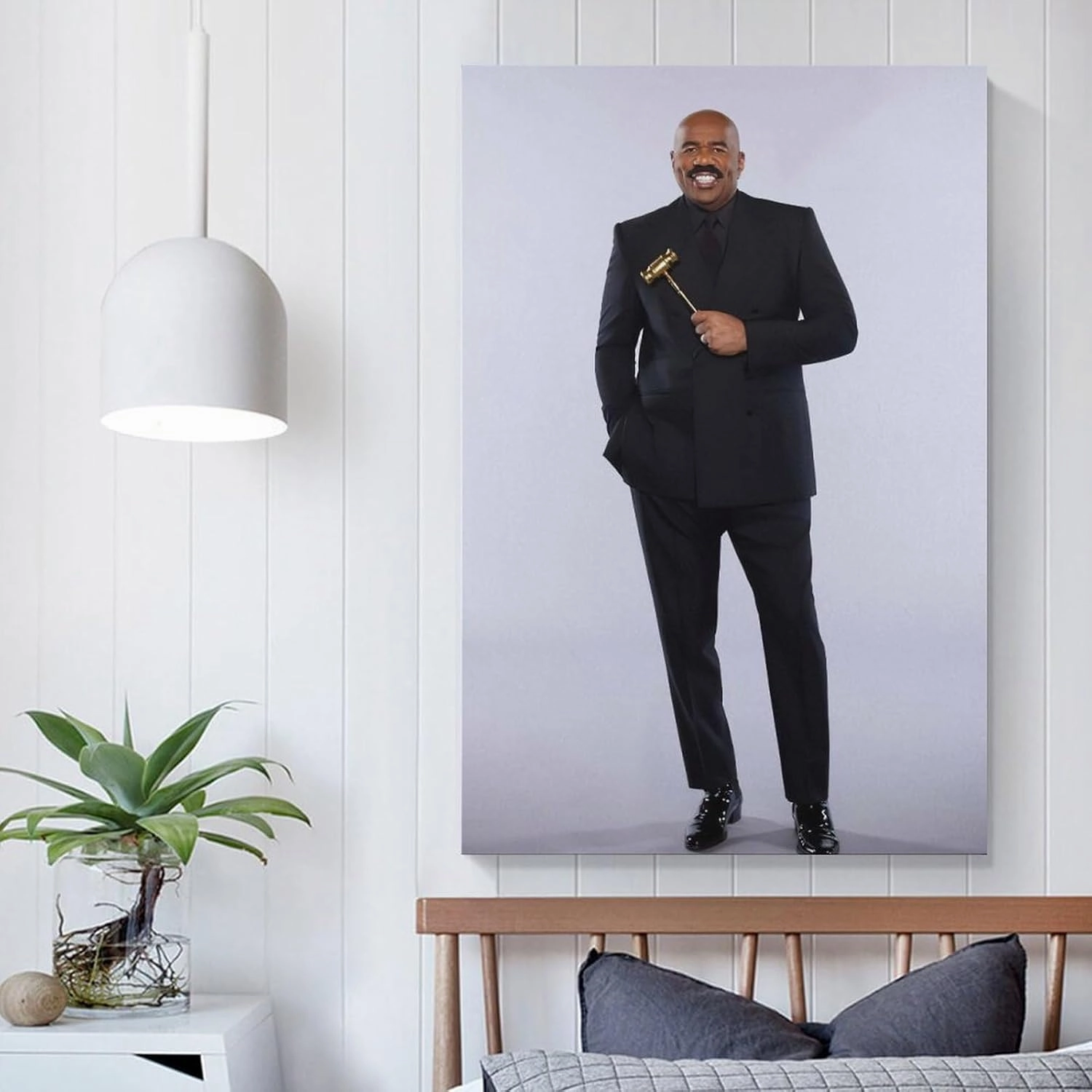 American Television Hosts Steve Harvey Poster Canvas Wall Art Posters For Room Aesthetic And Decor 2 Poster For Bedroom Bathroom Living Room Office Kitchen Decor 20x30inch(50x75cm)Unframe-style