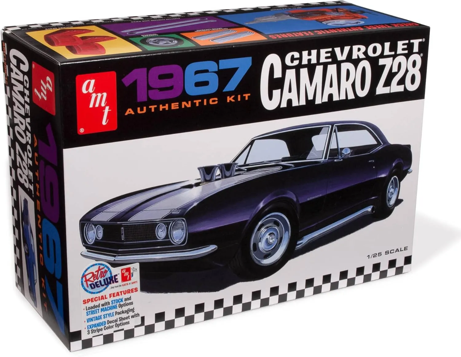 AMT 1967 Chevy Camaro Z28 1:25 Scale Model Kit, Classic Buildable Diecast Scale Model Cars Kits for Adults and Beginners, Skill Level 2, Toys for Kids and Adults