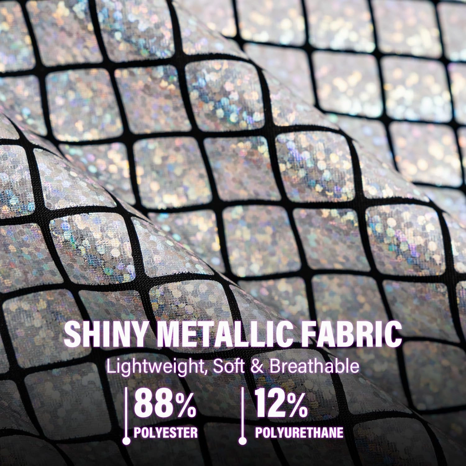 AMY COULEE Mens Metallic Shorts 5" Shiny Holographic Disco Shorts Outfit Sparkly Rave Hot Drawstring Shorts