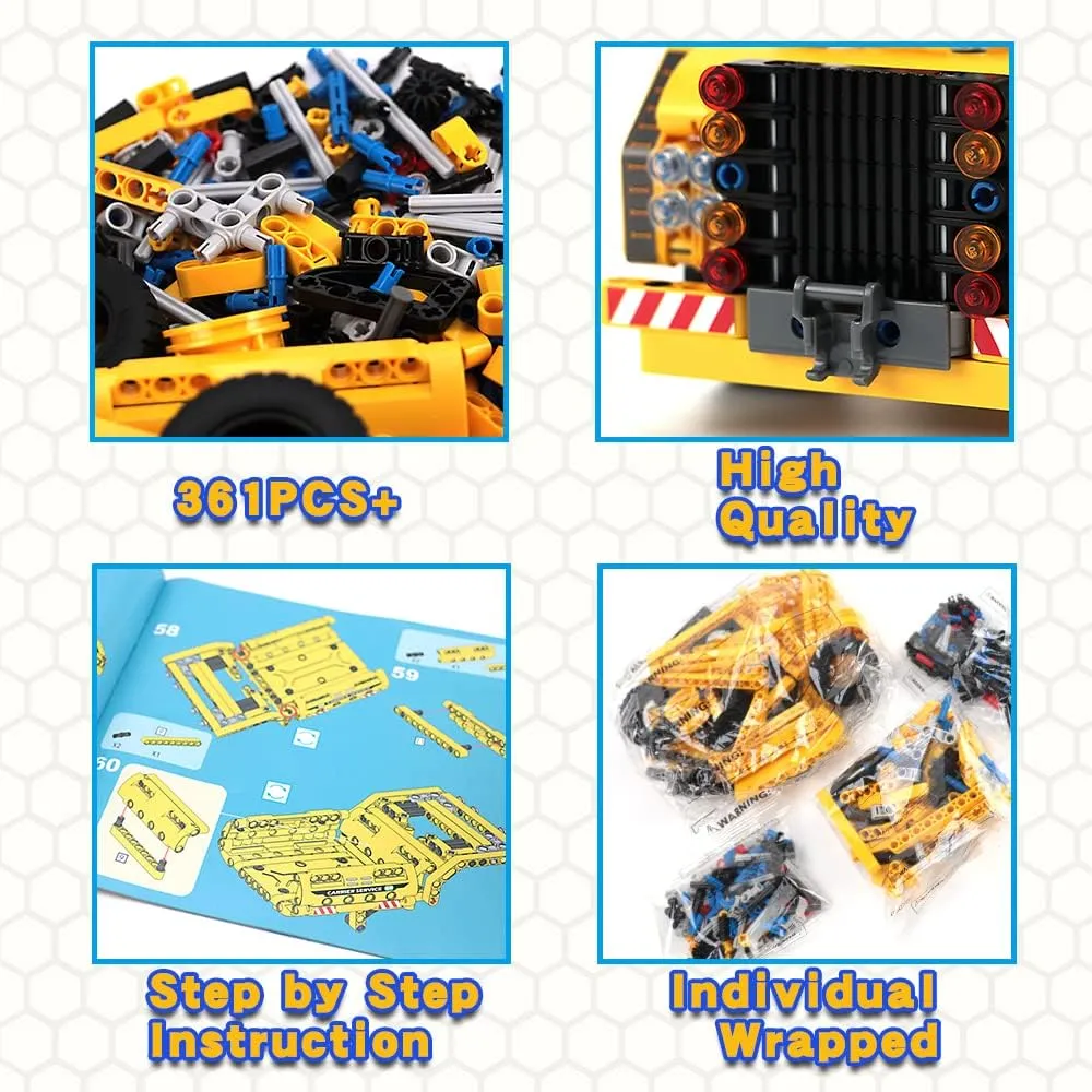 Amy&Benton 361PCS Building Kit Dump Truck Building Toys Sets 2-in-1 Truck Airplane Take Apart Toy Kids Airplane Building Kit for Boys 8-12 STEM Building Toys Set for Kids Gift Birthday