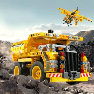 Amy&Benton 361PCS Building Kit Dump Truck Building Toys Sets 2-in-1 Truck Airplane Take Apart Toy Kids Airplane Building Kit for Boys 8-12 STEM Building Toys Set for Kids Gift Birthday