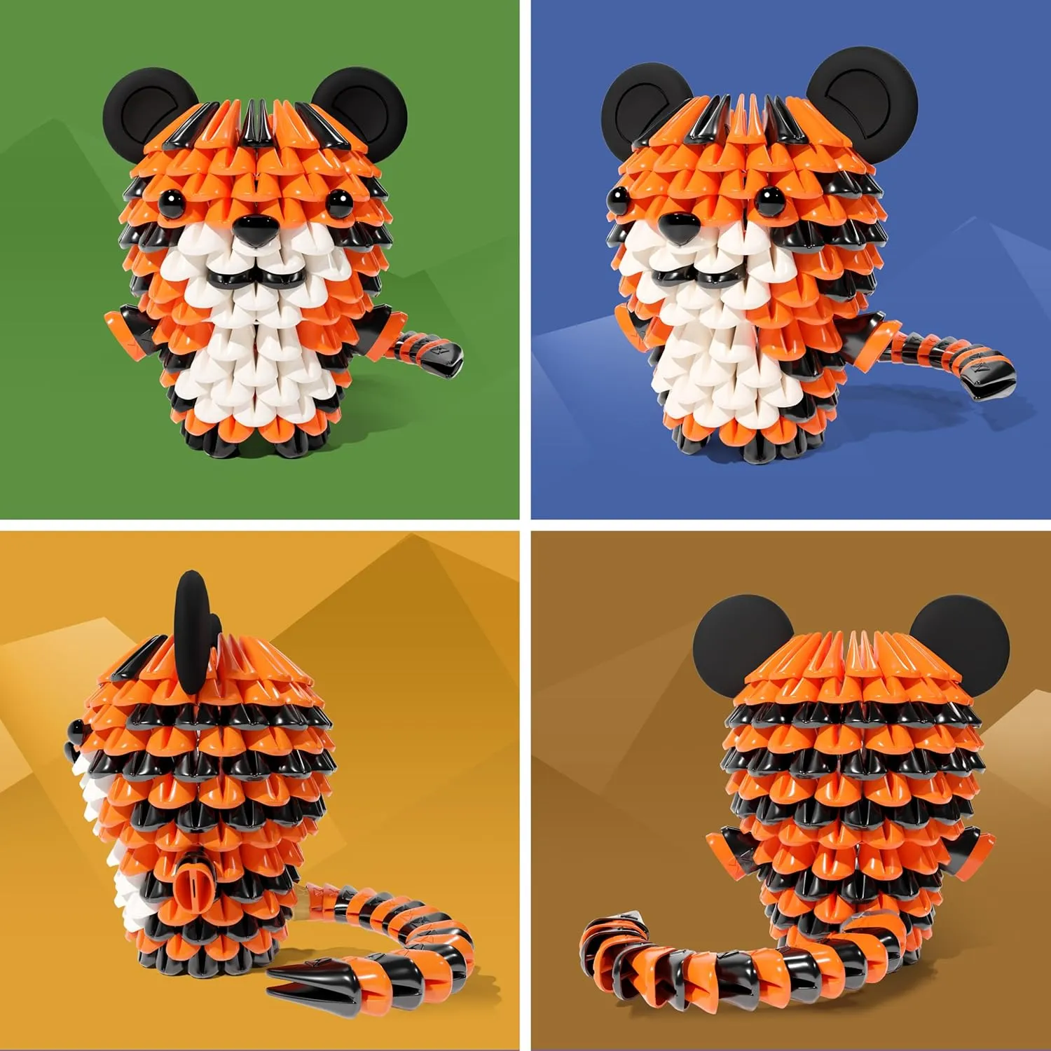 Animals 3D Soft Building Blocks - Cute Animal Kit, Pressure-Relief, STEM Educational Toys, Enhance Hands-On Skills Interlocking Building Blocks (1118-TIGER)