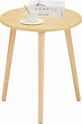 Apicizon Small Round Side Table, Modern Light Wood Side Table Bedside Nightstand End Table for Small Spaces, Bedroom, Living Room, 16.5 x 20 Inches, Natural