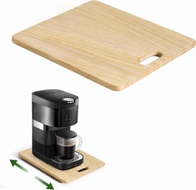 Appliance Slider, Sliding Tray for Coffee Maker and Kitchen Appliance, Coffee Pot Slider Tray for Countertop, Appliance Rolling Tray with Rubber Wheels (13"W x 14"D)
