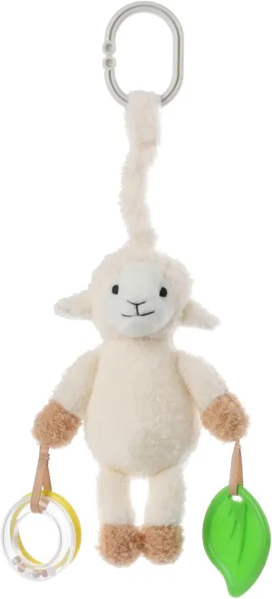 Apricot Lamb Baby Stroller or Car Seat Activity and Teething Toy, Features Plush Lamb Sheep Character, Gentle Rattle Sound & Soft Teether, 8.5 Inches