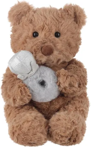 Apricot Lamb Romantic Coffee Bear with Diamond Ring Stuffed Animals for Kids, Soft Cute Plush Toys for Baby Girl and Boy, Fluffy Romantic Coffee Bear with Diamond Ring 8.7 Inches