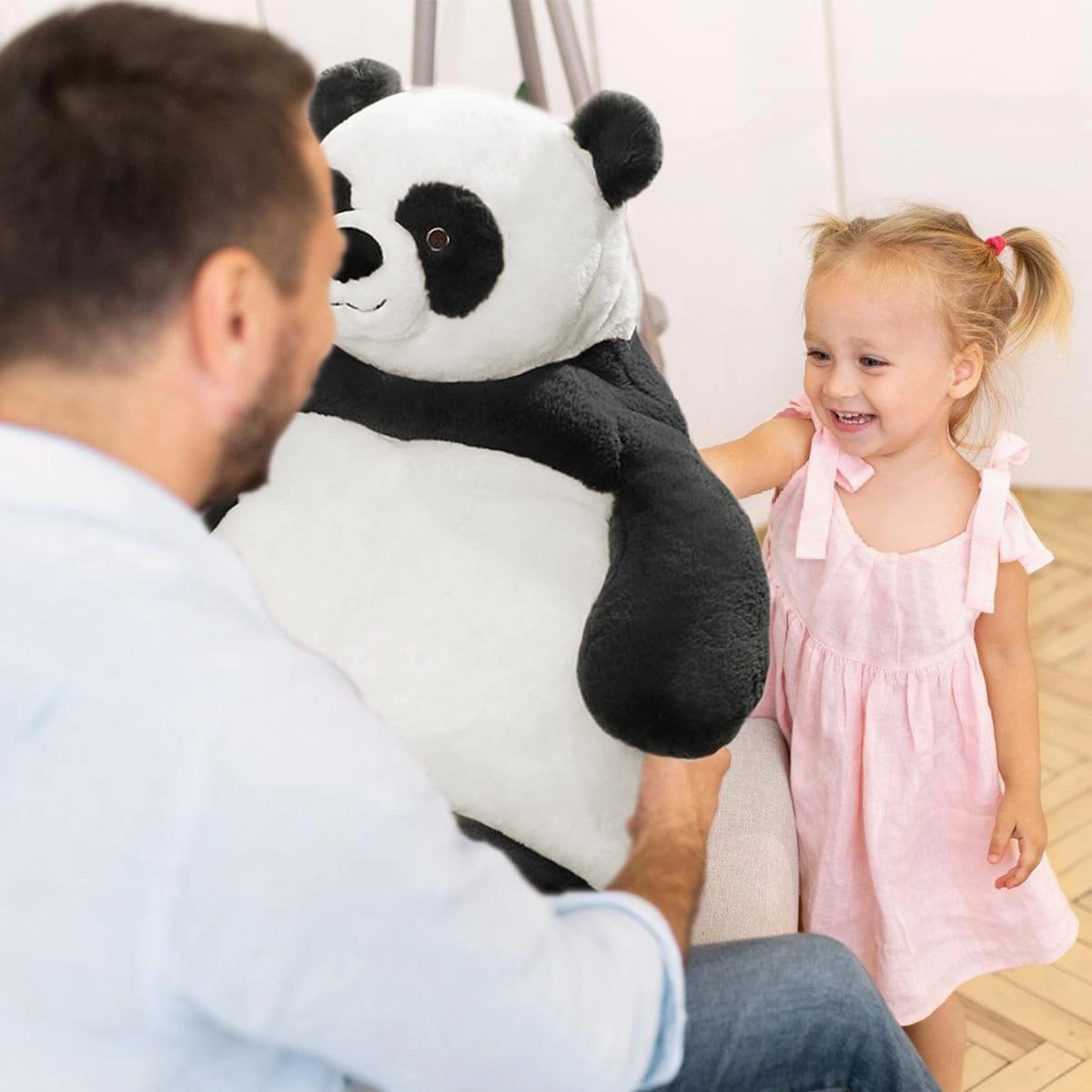 ARELUX 22in Large Panda Plush Stuffed Animal Hugging Pillow:Soft Giant Sleeping Body Warm Fluffy Pillow Adorable Chubby Panda Plushie Toy Creative for Friends Dormitory