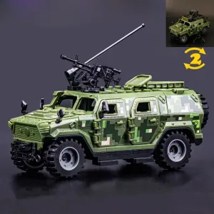 Armored Vehicle Building Block Military Vehicle Building Toy for Age 6 7 8 9 10 11 12 , 2 in 1 Styles Army Brick Truck, Military Car Model Toys Gifts for Boys