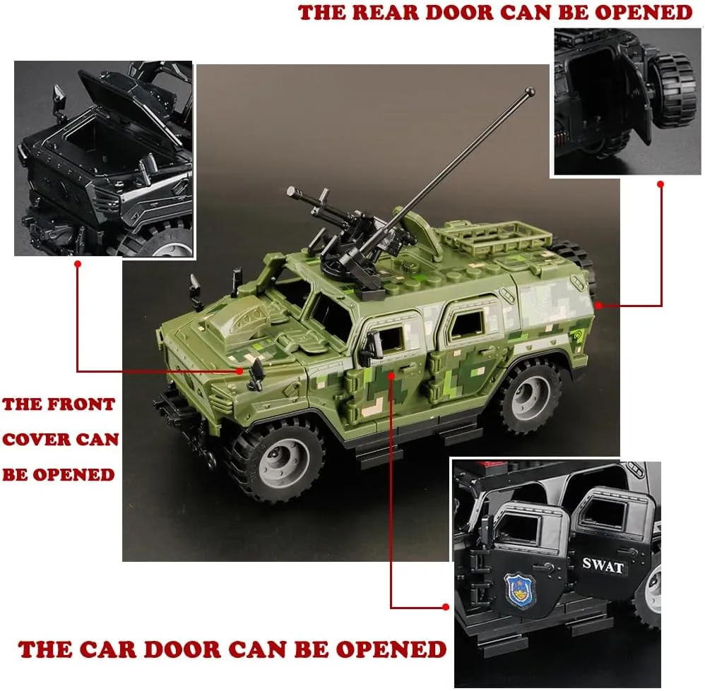 Armored Vehicle Building Block Military Vehicle Building Toy for Age 6 7 8 9 10 11 12 , 2 in 1 Styles Army Brick Truck, Military Car Model Toys Gifts for Boys