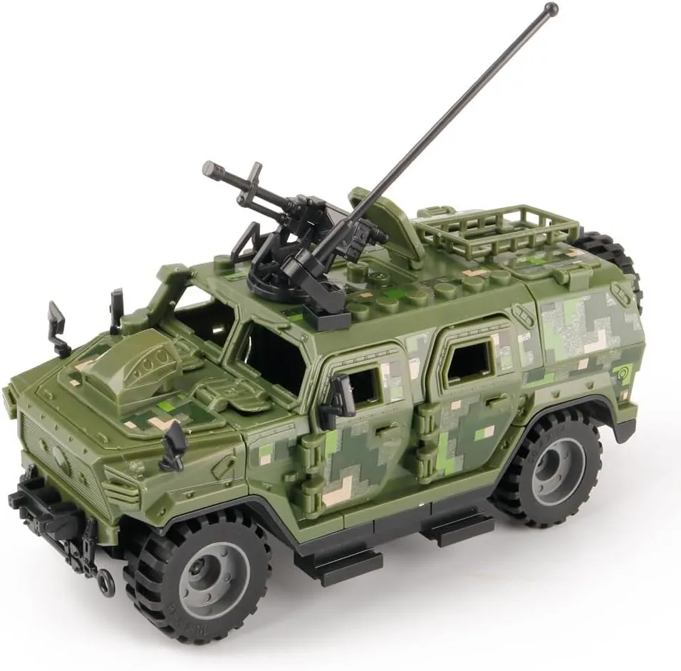 Armored Vehicle Building Block Military Vehicle Building Toy for Age 6 7 8 9 10 11 12 , 2 in 1 Styles Army Brick Truck, Military Car Model Toys Gifts for Boys