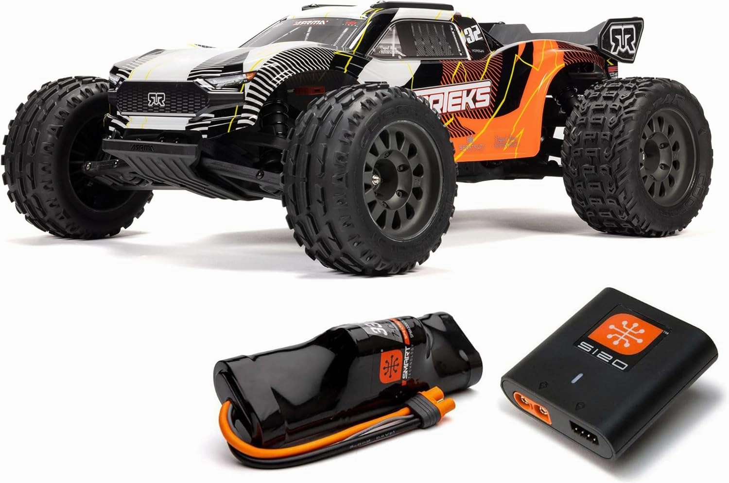 ARRMA RC Truck 1/10 VORTEKS 2wd Stadium Truck RTR with Smart Battery & Charger, Orange, ARA3205ST1