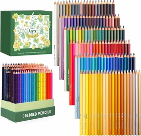 Arrtx 126 Colored Pencils for Adult Coloring, Premium Soft Core Colored Pencils Set for Drawing Blending Shading Sketching, Professional Coloring Pencils Art Supplies for Artists, Beginners