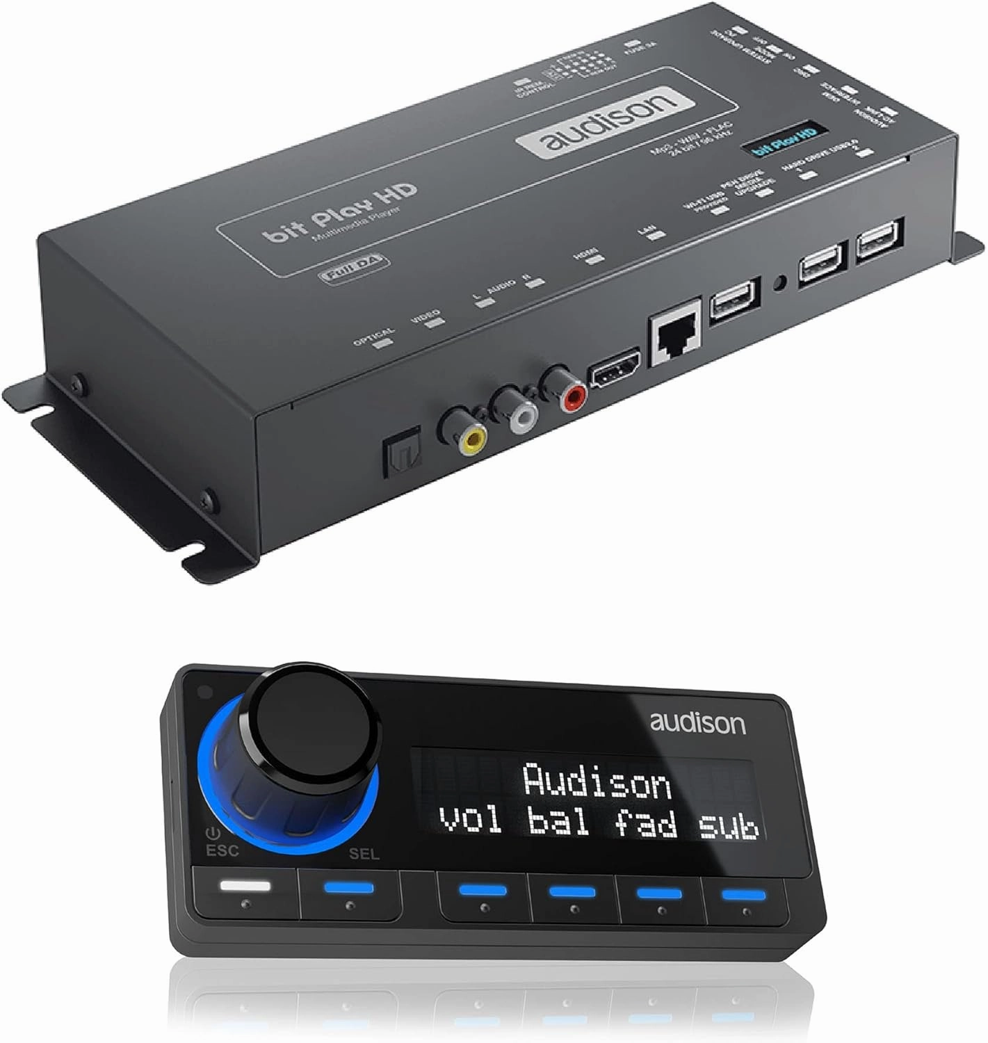 Audison bit Play HD in Car Multimedia Player with Audison DRC MP Multimedia Play Digital Remote Control
