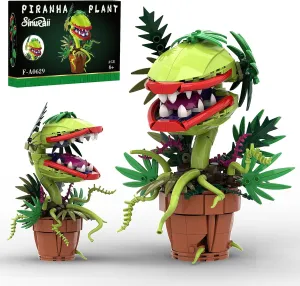 Audrey II Piranha Flower Building Blocks Set, Cannibal Plants Building Set, Openable Mouth Gift Toy, Bonsai Plants Christmas Halloween Horror Decor Gifts for Adults