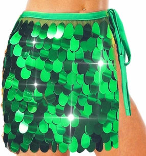 Aukmla Sequin Mini Skirts Sparkly Belly Dance Hip Skirts Party Rave Disco Hip Wrap for Women