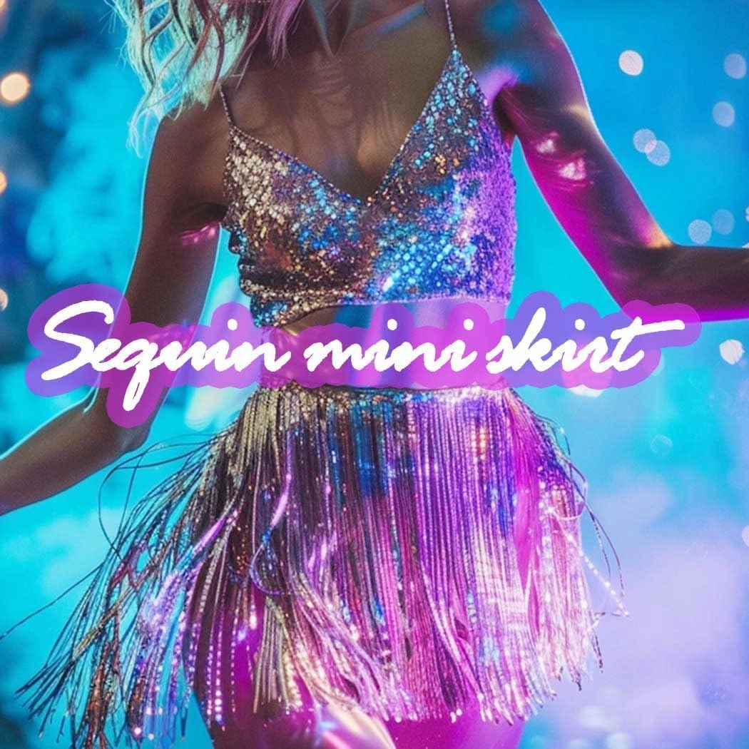 Aukmla Sequin Mini Skirts Sparkly Belly Dance Hip Skirts Party Rave Disco Hip Wrap for Women