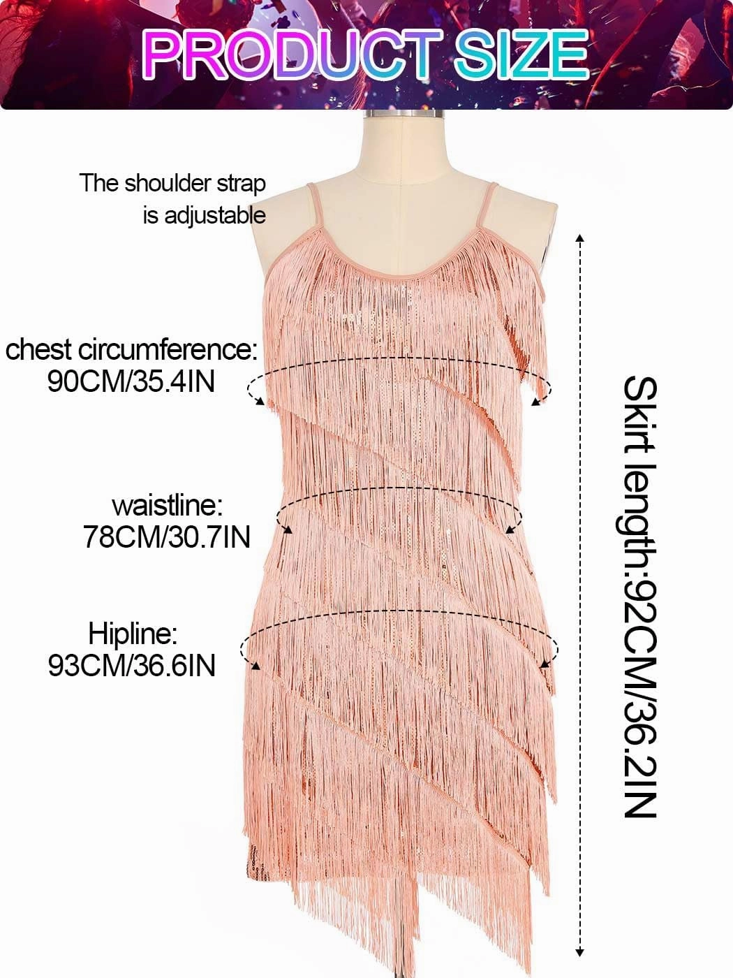 Aukmla Women Sequin Fringe Flapper Mini Dress Spaghetti Strap Latin Dance Tassel Dresses 1920s Dancing Disco Costume