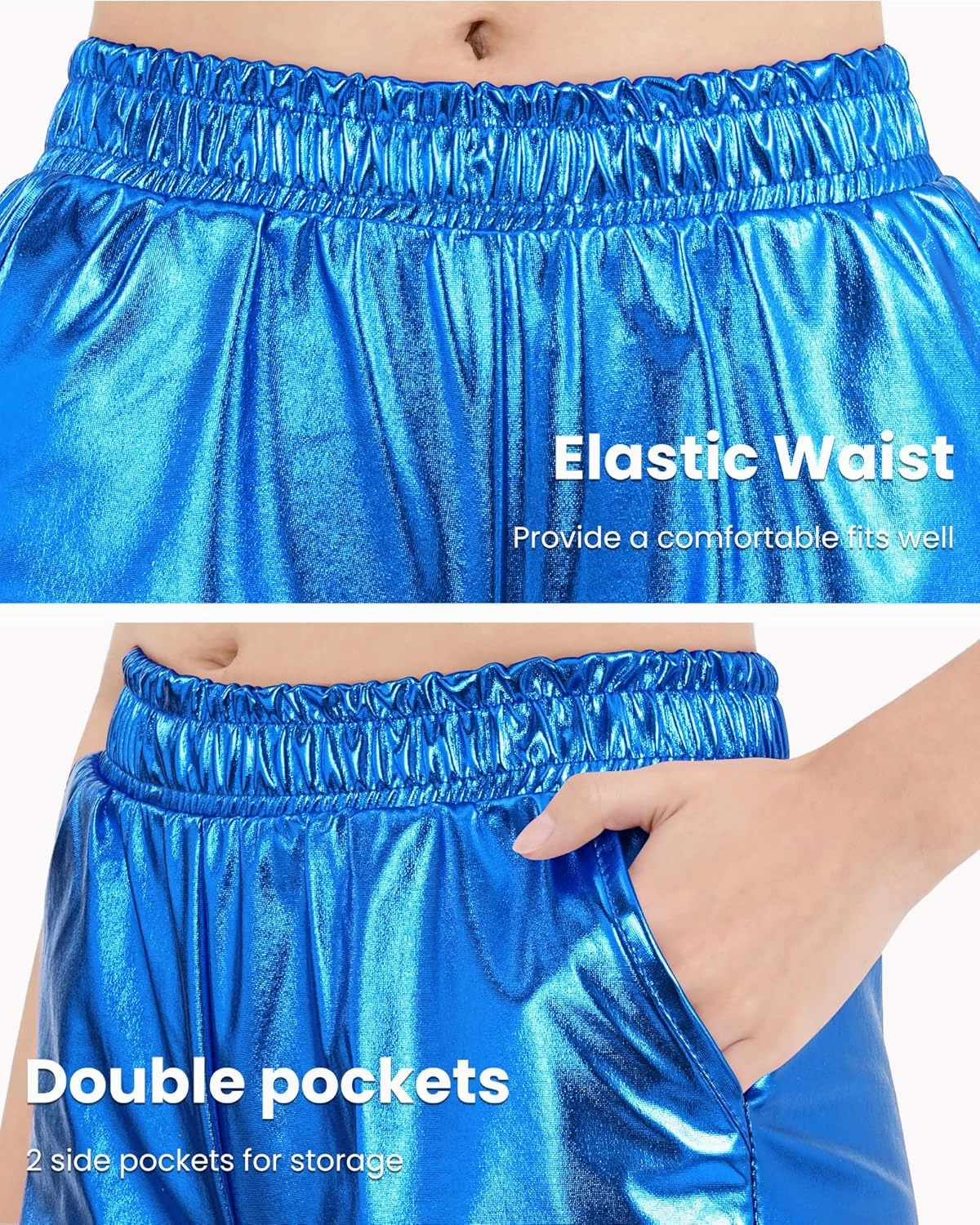 Auranso Girls Metallic Shorts Sparkly Hot Pants Shiny Dance Outfits Short Pants