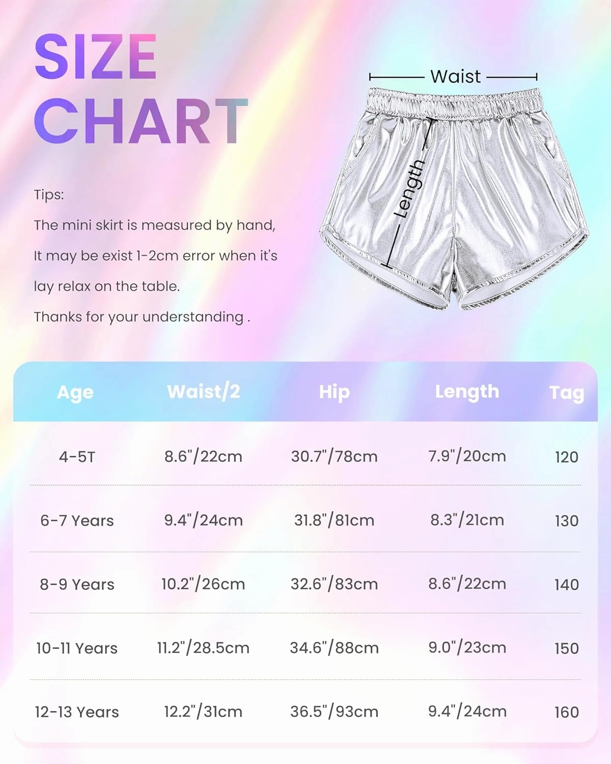 Auranso Girls Metallic Shorts Sparkly Hot Pants Shiny Dance Outfits Short Pants