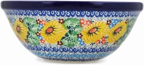 Authentic Polish Pottery Bowl 6-inch Signature UNIKAT in Enchanted Spring Design Handmade in Bolesławiec Poland by Ceramika Artystyczna   Certificate of Authenticity
