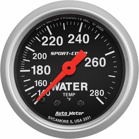 Auto Meter 3331 Sport-Comp Mechanical Water Temperature Gauge, 2 1/16"