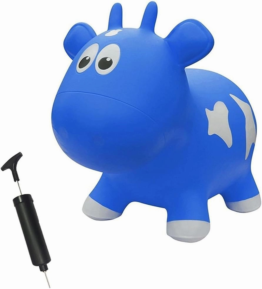 Award Winning Inflatable Toddler Safe Bouncing Blue Cow Plus Pump