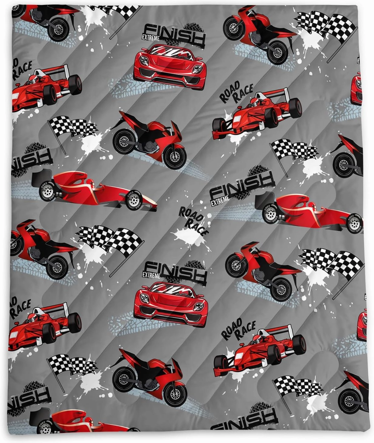 Axolotl Racing Car Lightweight Travel Blanket,Cooling Red Car Printed Camping Blanket,Boys Extremly Gaming Packable Portable Outdoor Blanket,Waterproof Travel Blanket for Hiking,Traveling,Camping,Grey