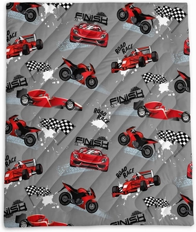 Axolotl Racing Car Lightweight Travel Blanket,Cooling Red Car Printed Camping Blanket,Boys Extremly Gaming Packable Portable Outdoor Blanket,Waterproof Travel Blanket for Hiking,Traveling,Camping,Grey