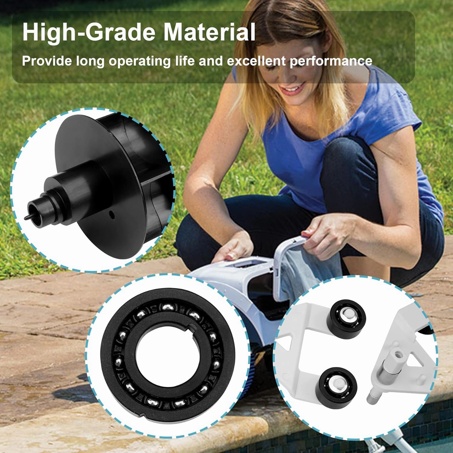 AXV621DAT Universal Pool Vac A-Frame/Turbine Kit, Compatible with Hayward Aquabug Navigator Pro Wanda The Whale Diver Dave Poolvac XL Pool Vac Classic Kit, Replaces# AXV036BP, AXV601CAT, AXV601DAT