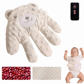 Baby Soothing Palm, Baby Patter for Sleep, Startle Prevention Cartoon Animal Baby Pillow, Electric Baby Soothing Palm with Remote Control, for Newborns Baby Girl Baby Boy