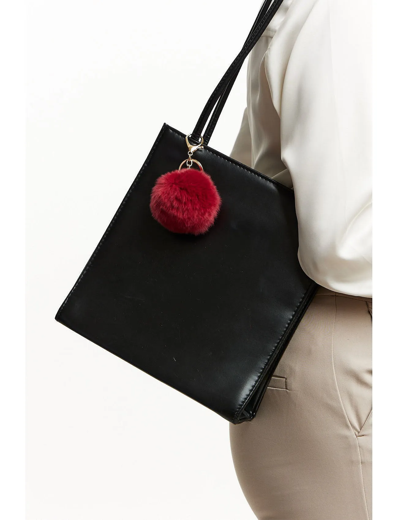 Bagcharm from fur - bordeaux