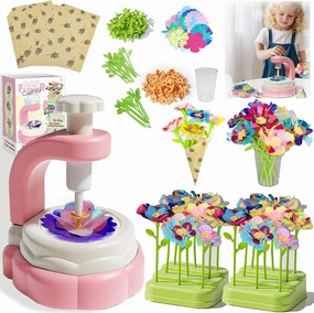 BAIRUYAO Fabric Flower Bouquets Toys，DIY Creative Art Craft Kits Toys for 4 5 6 7 8 Year Girl，Educational Arts & Crafts Toy for Kids Birthdays Activities Holidays Parties(DIY Flower Craft Kits)