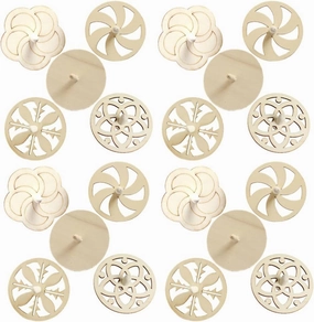 balacoo 20pcs Wood Spinning Toy DIY Wooden Spinning Tops Unfinished Spinning Tops Kids DIY Painting Toys Craft Supplies