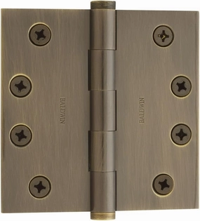 Baldwin 1041050I Square Ball Bearing Mortise Hinge, Antique Brass