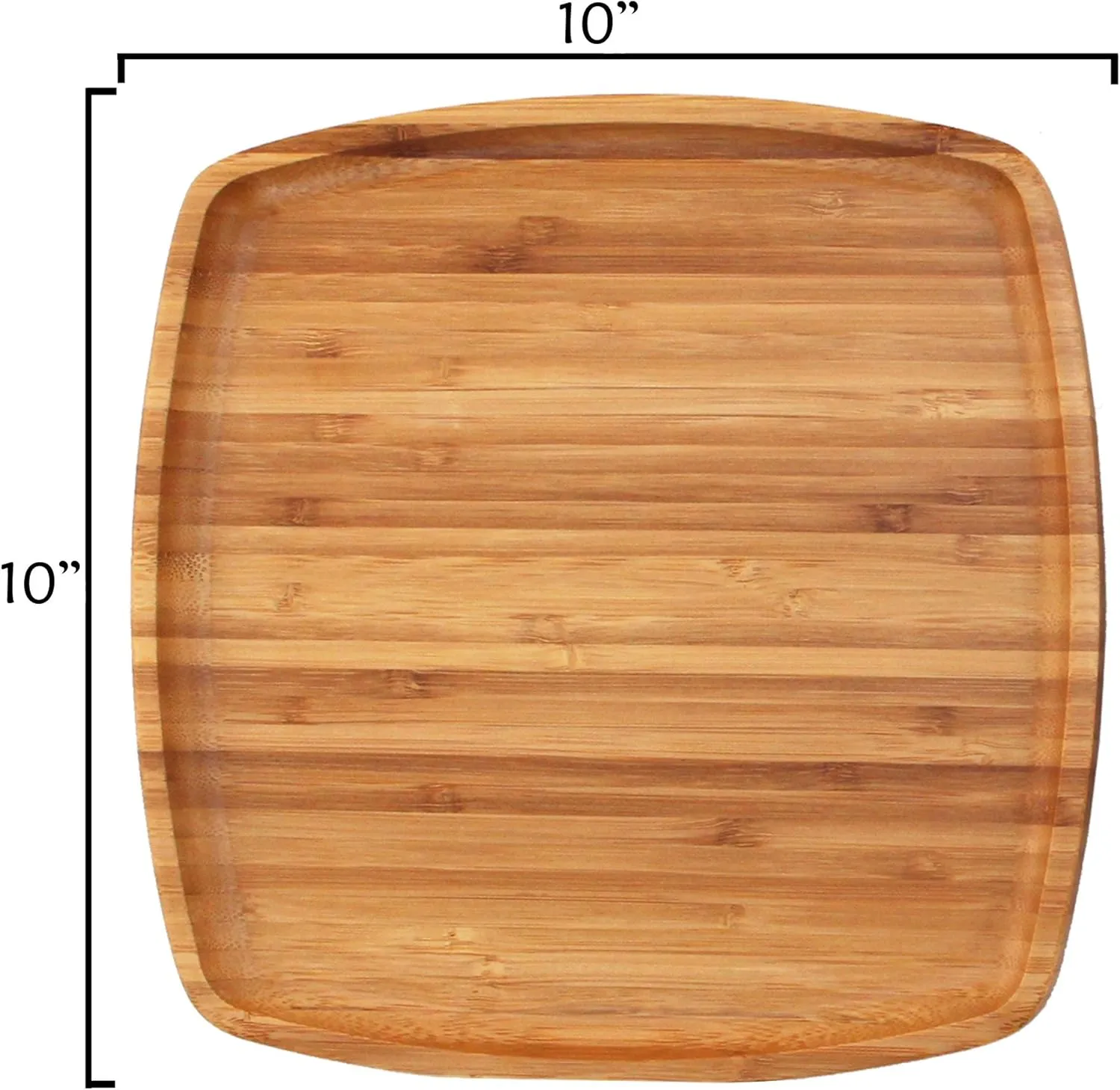 BambooMN Camping Mess Kit Lightweight Organic 10" x 10" Bamboo Plates, Forks, Knifes and Spoons for Camping, Hiking, or Backpacking - 4 Sets
