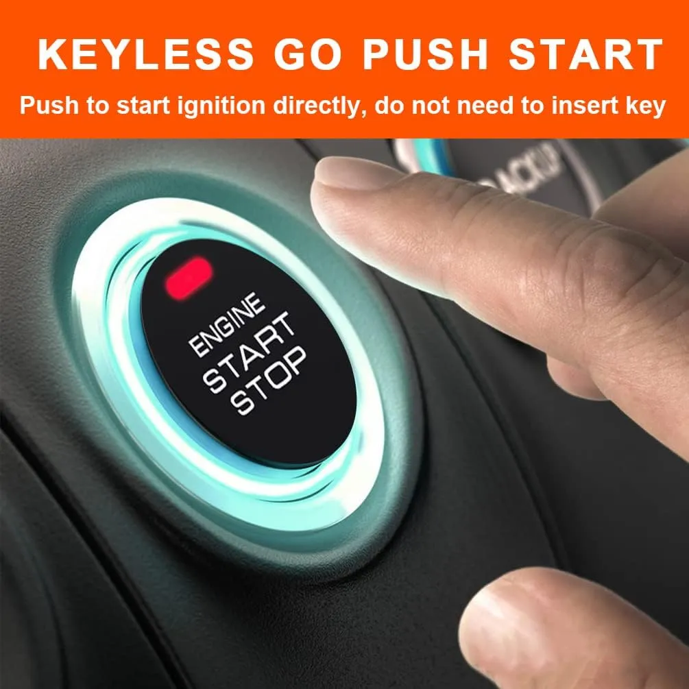 BANVIE Car Alarm System with Remote Start kit & Push to Engine Start Stop Button