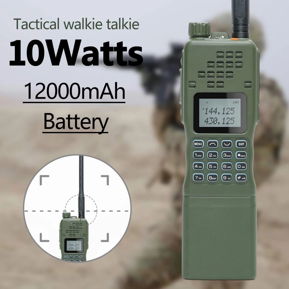 Baofeng Radio AR-152 Ham Radio Handheld 10W Long Range Rechargeable Military Grade Two Way Radio with Tactical Antenna and Programming Cable walkie talkies Full Set(2 Pack)