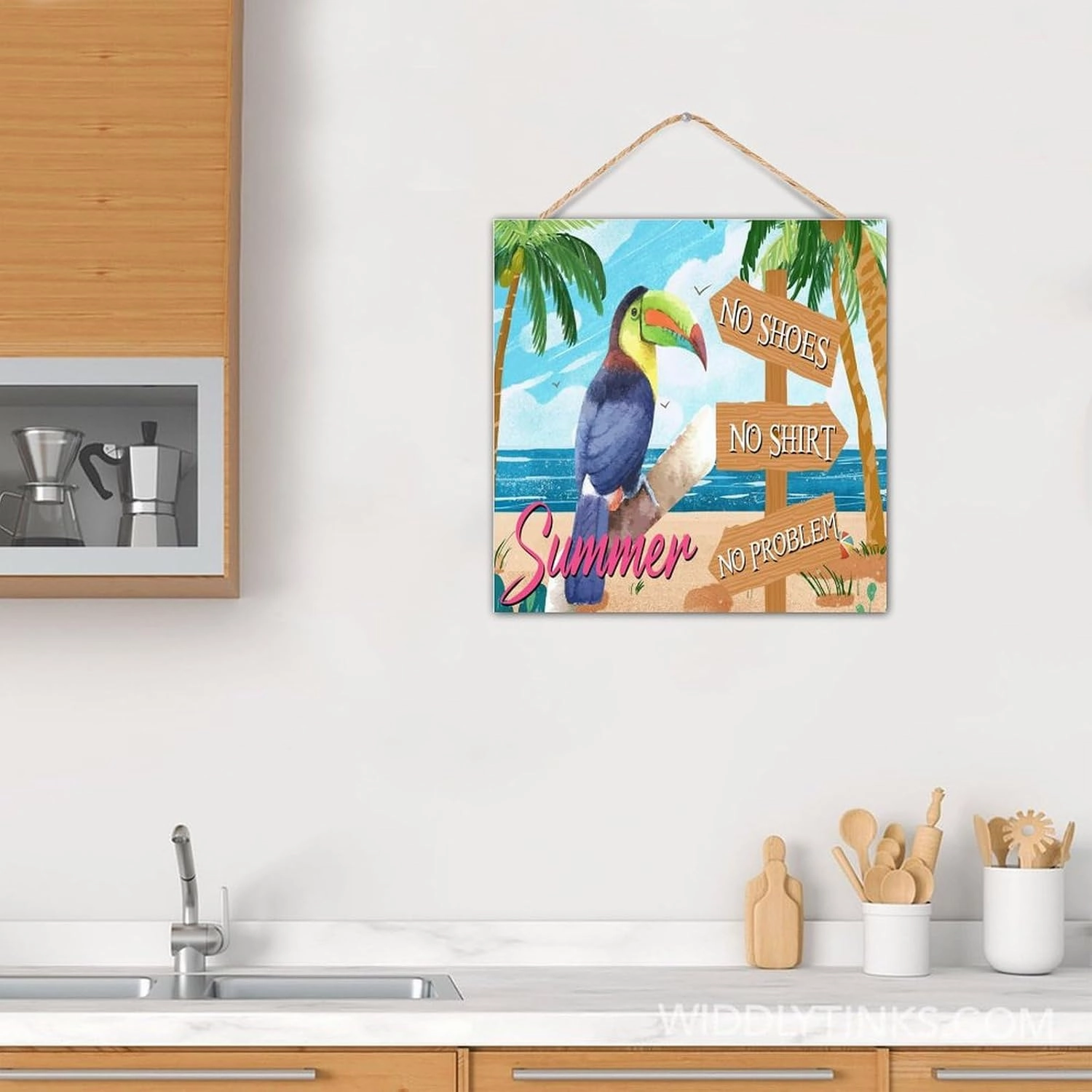 Bar Open No Shoes No Shirt No Problem Wood Plank Hanging Sign Wall Decoration Rustic Happy Hour Pool Beach Signs Painted Wooden Plaque Sign for Bedroom Dinning Room Porch 12x12in