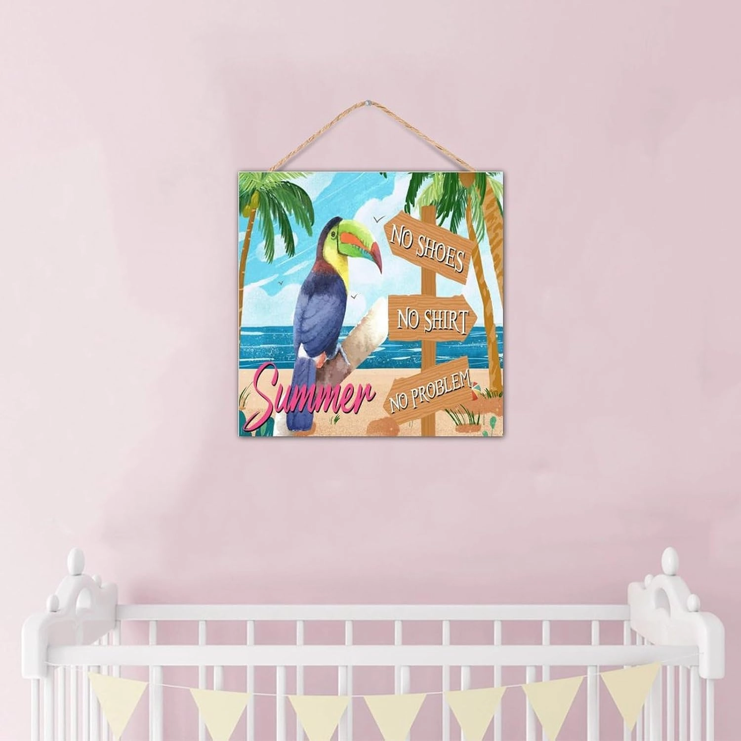 Bar Open No Shoes No Shirt No Problem Wood Plank Hanging Sign Wall Decoration Rustic Happy Hour Pool Beach Signs Painted Wooden Plaque Sign for Bedroom Dinning Room Porch 12x12in