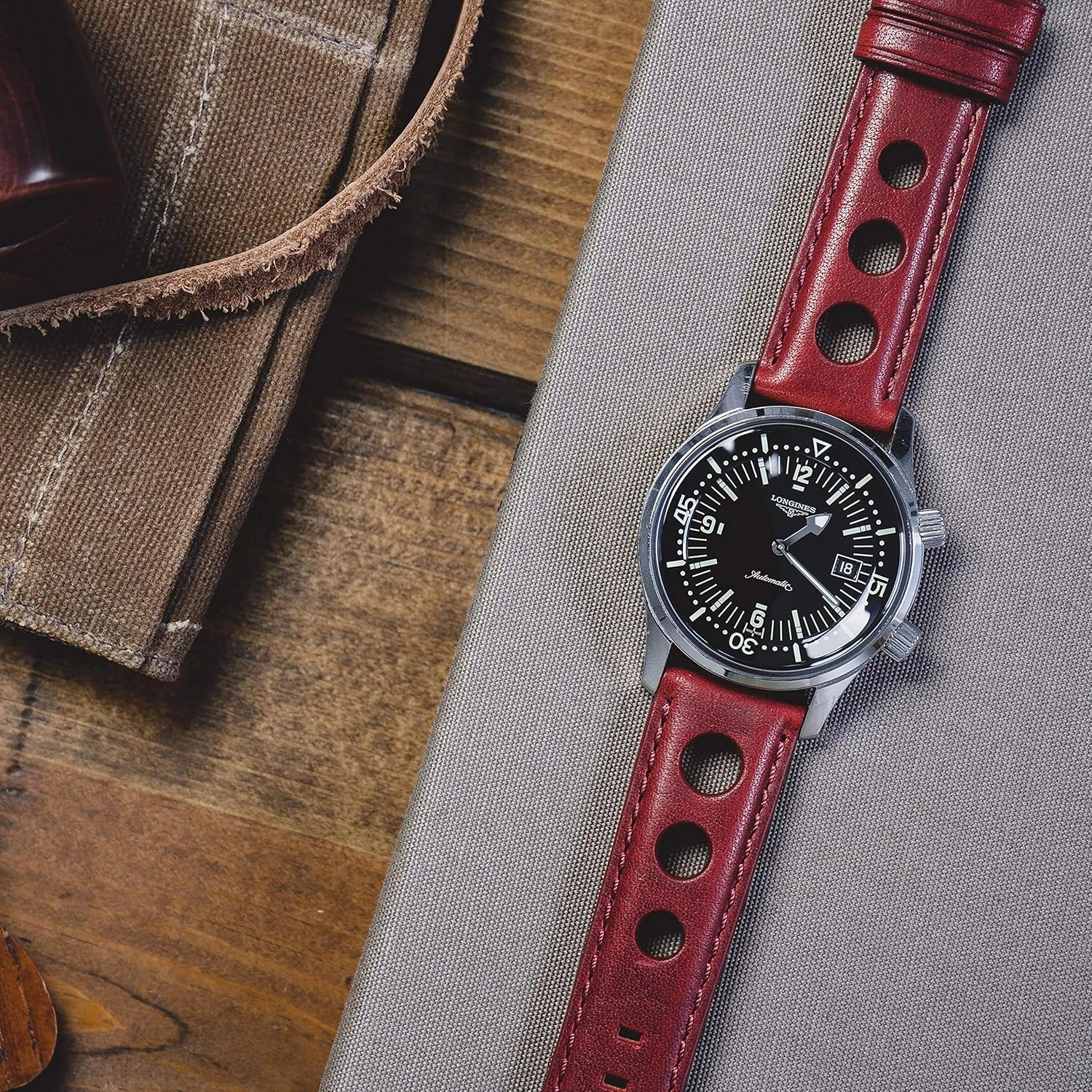 Barton Racing & Rally Horween Leather Straps with Integrated Quick Release Spring Bars - Standard Length fits Wrists 5" to 8"-18mm, 19mm, 20mm, 21mm, 22mm, 23mm & 24mm Watch Bands - Choose Strap Color & Width