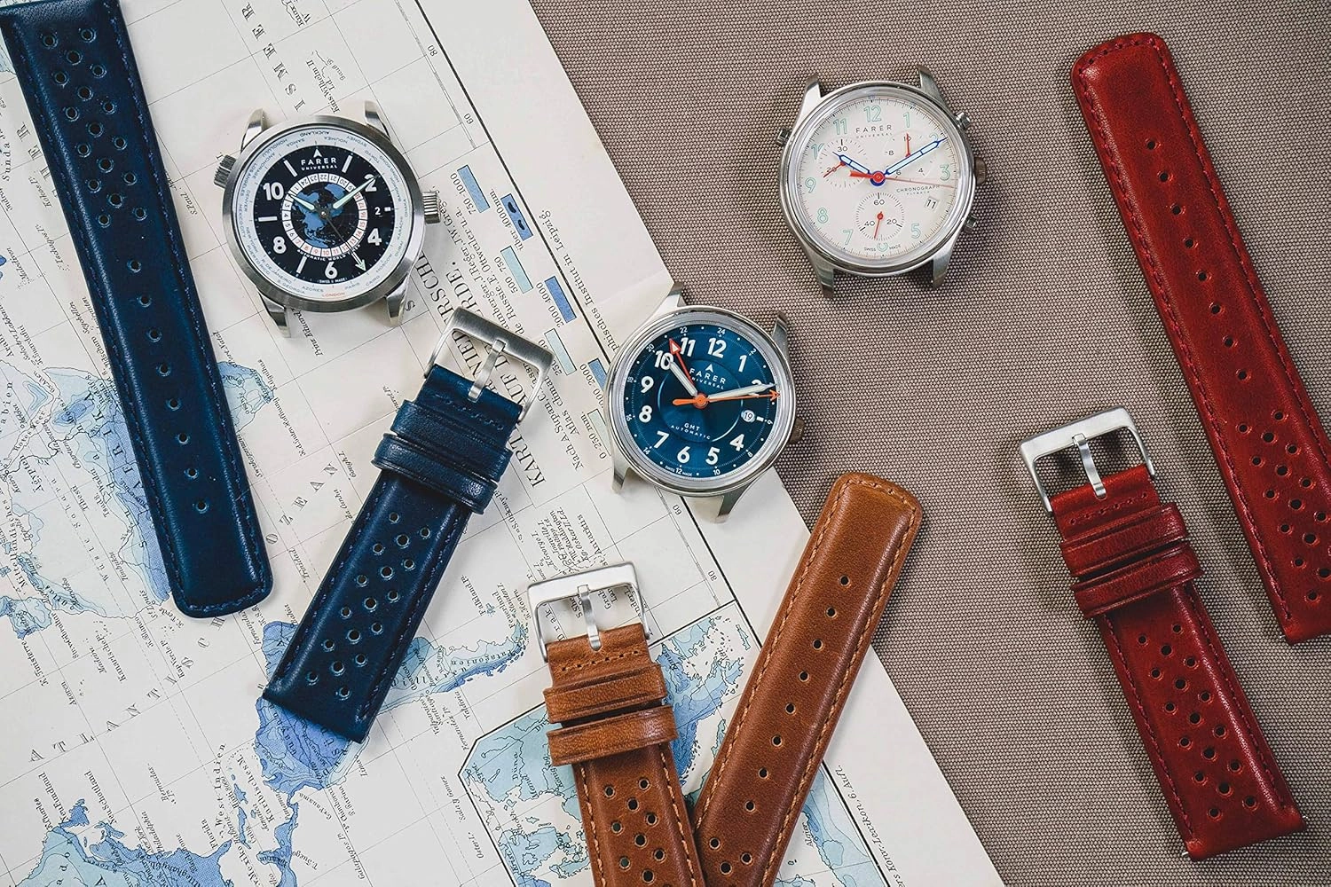 Barton Racing & Rally Horween Leather Straps with Integrated Quick Release Spring Bars - Standard Length fits Wrists 5" to 8"-18mm, 19mm, 20mm, 21mm, 22mm, 23mm & 24mm Watch Bands - Choose Strap Color & Width
