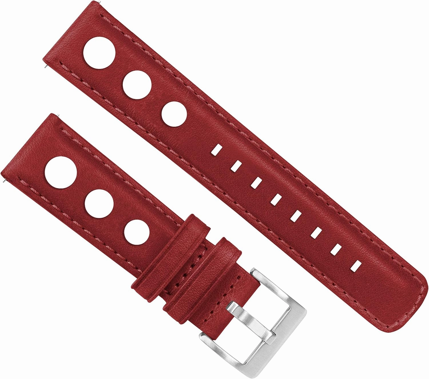 Barton Racing & Rally Horween Leather Straps with Integrated Quick Release Spring Bars - Standard Length fits Wrists 5" to 8"-18mm, 19mm, 20mm, 21mm, 22mm, 23mm & 24mm Watch Bands - Choose Strap Color & Width