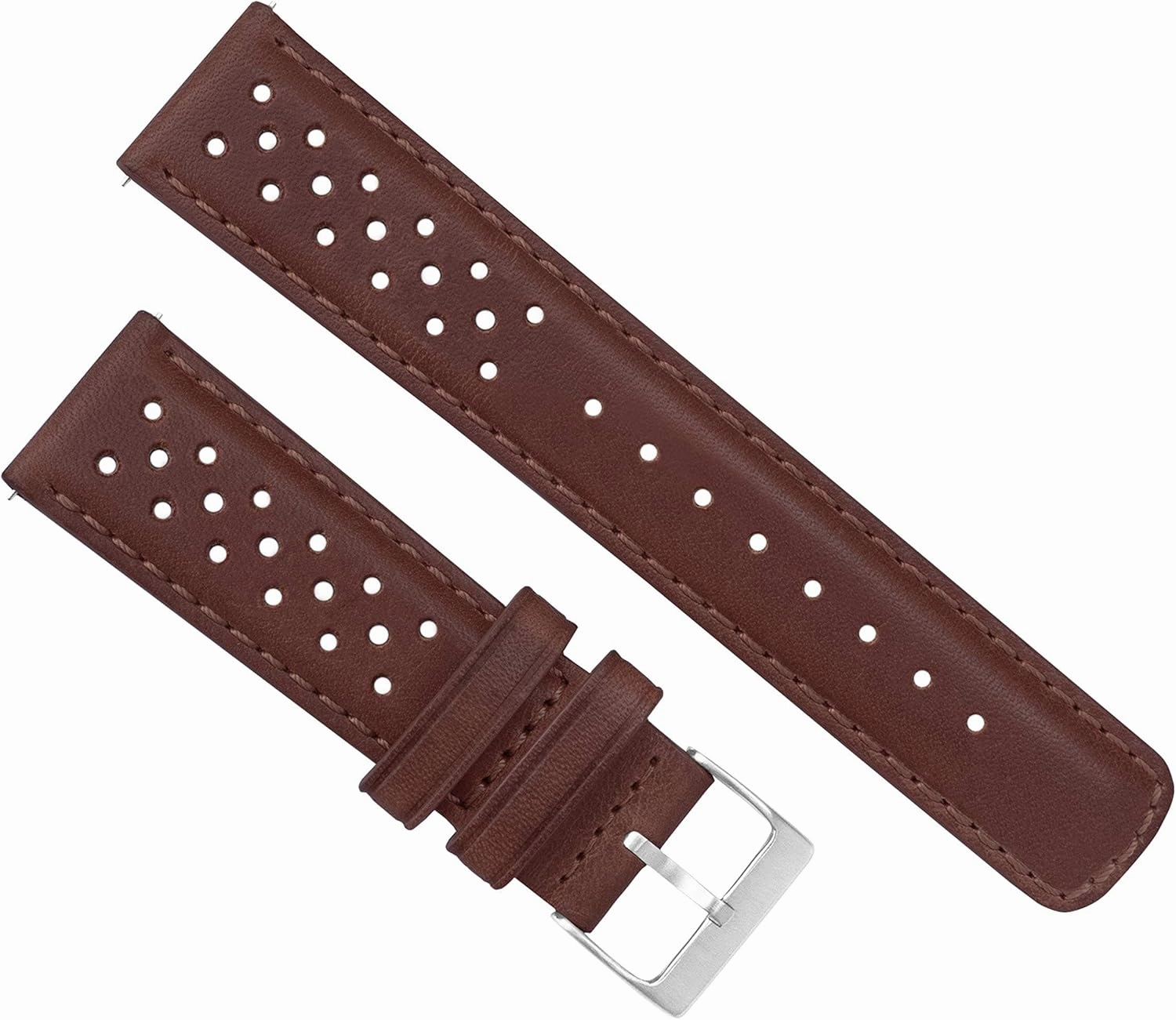 Barton Racing & Rally Horween Leather Straps with Integrated Quick Release Spring Bars - Standard Length fits Wrists 5" to 8"-18mm, 19mm, 20mm, 21mm, 22mm, 23mm & 24mm Watch Bands - Choose Strap Color & Width