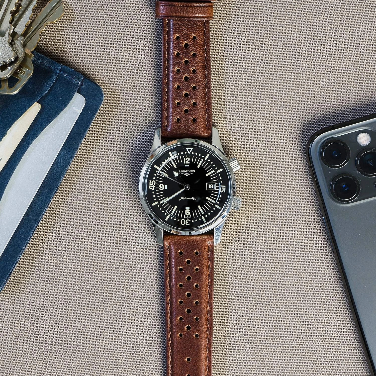 Barton Racing & Rally Horween Leather Straps with Integrated Quick Release Spring Bars - Standard Length fits Wrists 5" to 8"-18mm, 19mm, 20mm, 21mm, 22mm, 23mm & 24mm Watch Bands - Choose Strap Color & Width